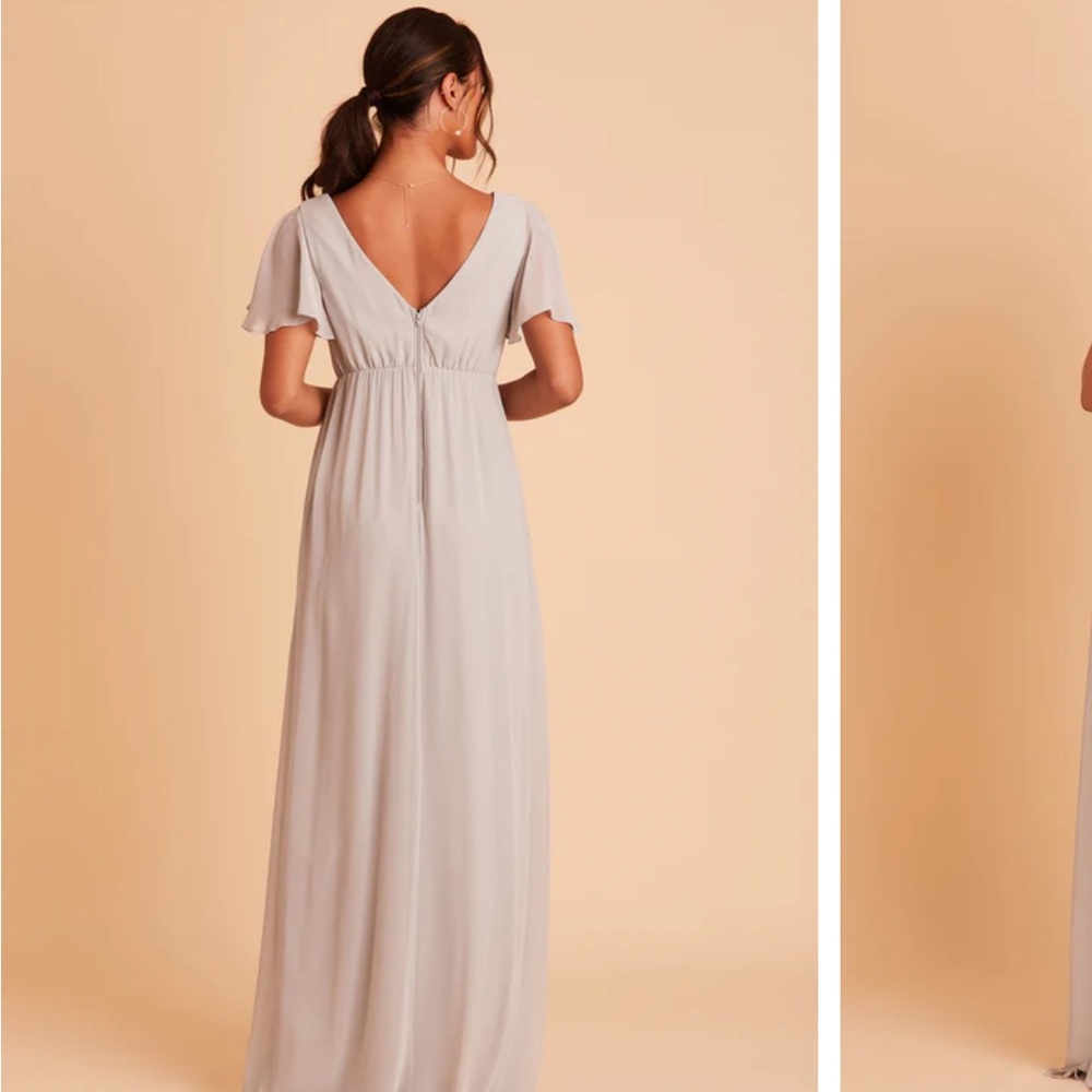 Birdy Grey Chiffon Hannah Empire Dress - Size S - Dove Grey